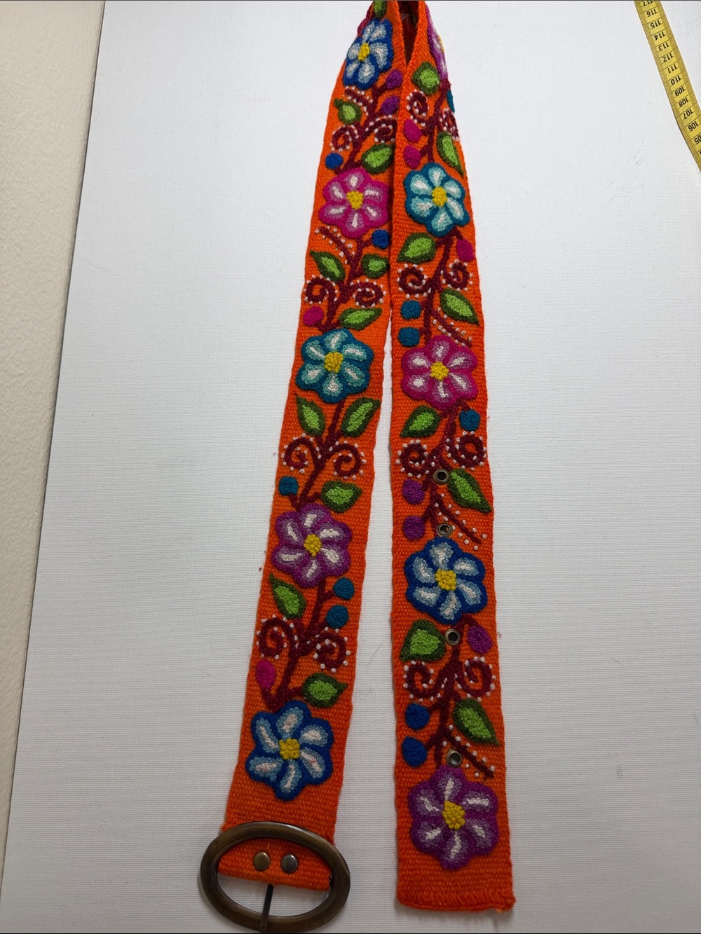Orange Floral Embroidered Women’s Belt